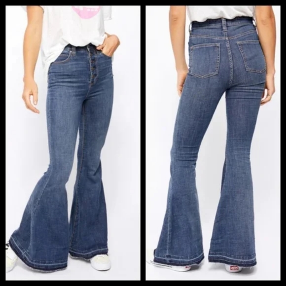 Free People Flare Leg High Rise Jeans 27 NWT - Picture 7 of 8